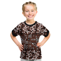 Burgundy Hawaiian Tapa Tribal Hibiscus Kid T Shirt LT9 Burgundy - Polynesian Pride