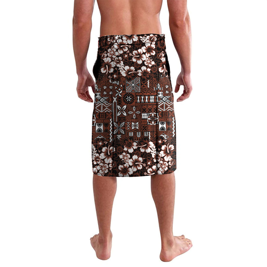 Burgundy Hawaiian Tapa Tribal Hibiscus Lavalava LT9 - Polynesian Pride