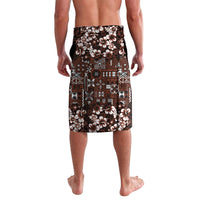 Burgundy Hawaiian Tapa Tribal Hibiscus Lavalava LT9 - Polynesian Pride