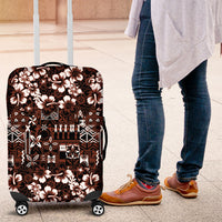 Burgundy Hawaiian Tapa Tribal Hibiscus Luggage Cover LT9 Burgundy - Polynesian Pride