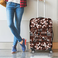 Burgundy Hawaiian Tapa Tribal Hibiscus Luggage Cover LT9 - Polynesian Pride
