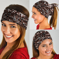 Burgundy Hawaiian Tapa Tribal Hibiscus Neck Gaiter LT9 - Polynesian Pride