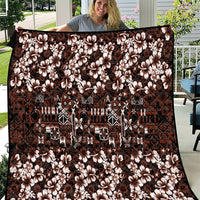 Burgundy Hawaiian Tapa Tribal Hibiscus Quilt LT9 Burgundy - Polynesian Pride