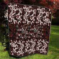 Burgundy Hawaiian Tapa Tribal Hibiscus Quilt LT9 - Polynesian Pride