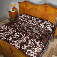 Burgundy Hawaiian Tapa Tribal Hibiscus Quilt LT9 - Polynesian Pride