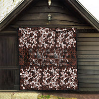 Burgundy Hawaiian Tapa Tribal Hibiscus Quilt LT9 - Polynesian Pride