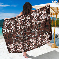 Burgundy Hawaiian Tapa Tribal Hibiscus Sarong LT9 One Size 44 x 66 inches Burgundy - Polynesian Pride