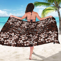 Burgundy Hawaiian Tapa Tribal Hibiscus Sarong LT9 - Polynesian Pride