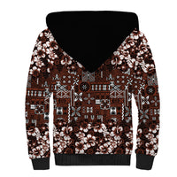 Burgundy Hawaiian Tapa Tribal Hibiscus Sherpa Hoodie LT9 - Polynesian Pride