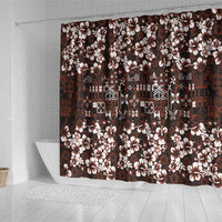 Burgundy Hawaiian Tapa Tribal Hibiscus Shower Curtain LT9 - Polynesian Pride