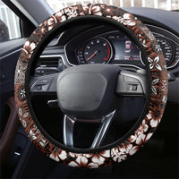 Burgundy Hawaiian Tapa Tribal Hibiscus Steering Wheel Cover LT9 - Polynesian Pride