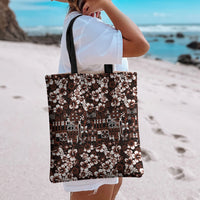 Burgundy Hawaiian Tapa Tribal Hibiscus Tote Bag LT9 - Polynesian Pride