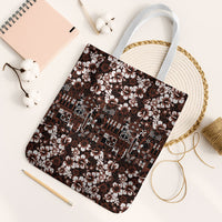 Burgundy Hawaiian Tapa Tribal Hibiscus Tote Bag LT9 White Strap One Size Burgundy - Polynesian Pride
