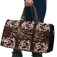 Burgundy Hawaiian Tapa Tribal Hibiscus Travel Bag LT9 - Polynesian Pride