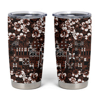 Burgundy Hawaiian Tapa Tribal Hibiscus Tumbler Cup LT9 Burgundy - Polynesian Pride