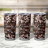 Burgundy Hawaiian Tapa Tribal Hibiscus Tumbler Cup LT9 - Polynesian Pride