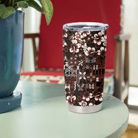Burgundy Hawaiian Tapa Tribal Hibiscus Tumbler Cup LT9 - Polynesian Pride