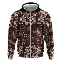 Burgundy Hawaiian Tapa Tribal Hibiscus Zip Hoodie LT9 Zip Hoodie Burgundy - Polynesian Pride