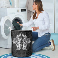 Aotearoa Kowhaiwhai Poutama Black Motif Laundry Basket