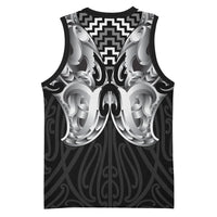 Aotearoa Kowhaiwhai Poutama Black Motif Basketball Jersey