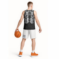 Aotearoa Kowhaiwhai Poutama Black Motif Basketball Jersey