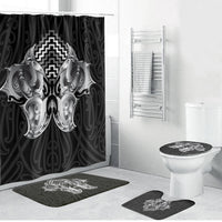 Aotearoa Kowhaiwhai Poutama Black Motif Bathroom Set