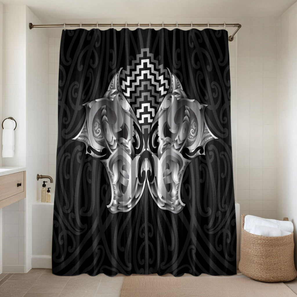 Aotearoa Kowhaiwhai Poutama Black Motif Bathroom Set
