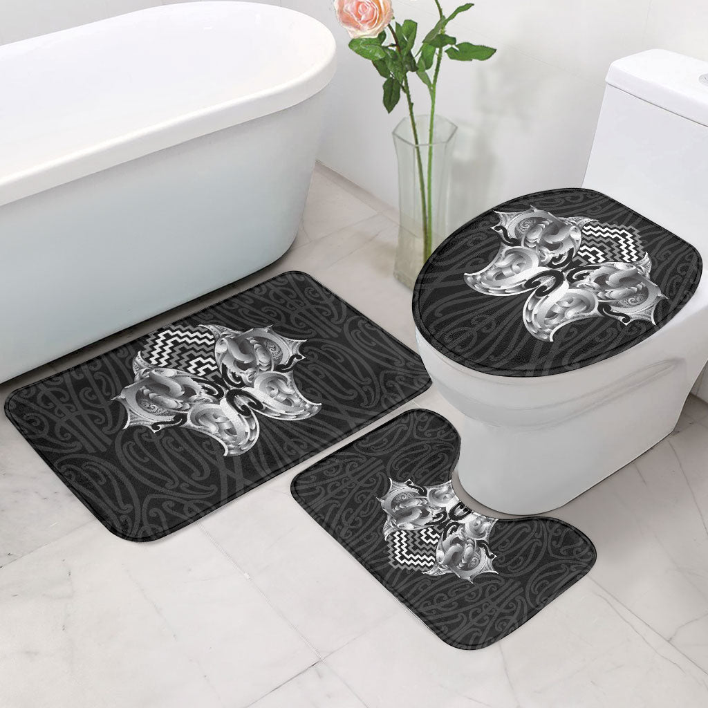 Aotearoa Kowhaiwhai Poutama Black Motif Bathroom Set