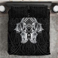 Aotearoa Kowhaiwhai Poutama Black Motif Bedding Set