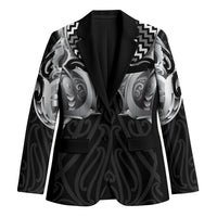 Aotearoa Kowhaiwhai Poutama Black Motif Blazer