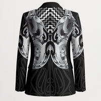 Aotearoa Kowhaiwhai Poutama Black Motif Blazer
