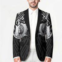 Aotearoa Kowhaiwhai Poutama Black Motif Blazer