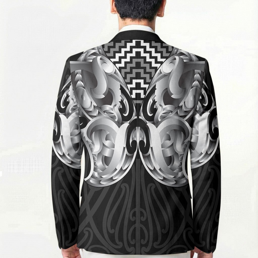 Aotearoa Kowhaiwhai Poutama Black Motif Blazer
