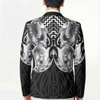 Aotearoa Kowhaiwhai Poutama Black Motif Blazer