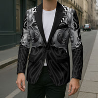 Aotearoa Kowhaiwhai Poutama Black Motif Blazer