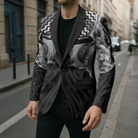 Aotearoa Kowhaiwhai Poutama Black Motif Blazer