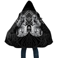 Aotearoa Kowhaiwhai Poutama Black Motif Cloak