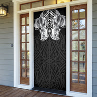 Aotearoa Kowhaiwhai Poutama Black Motif Door Cover