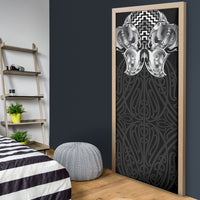 Aotearoa Kowhaiwhai Poutama Black Motif Door Cover