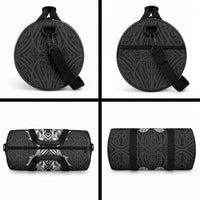 Aotearoa Kowhaiwhai Poutama Black Motif Duffle Bag