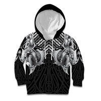 Aotearoa Kowhaiwhai Poutama Black Motif Kid Hoodie