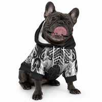 Aotearoa Kowhaiwhai Poutama Black Motif Pet Hoodie