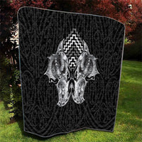 Aotearoa Kowhaiwhai Poutama Black Motif Quilt
