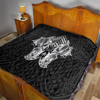 Aotearoa Kowhaiwhai Poutama Black Motif Quilt