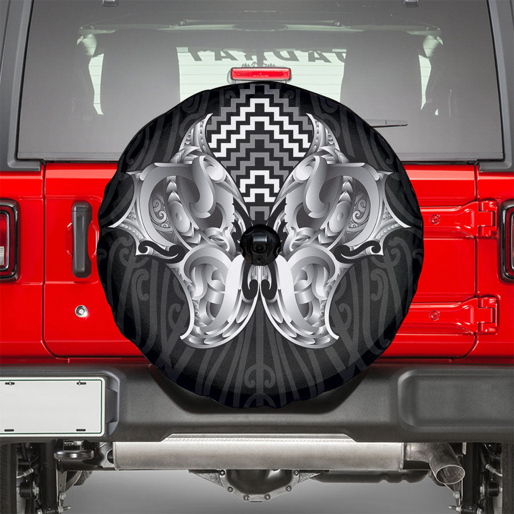 Aotearoa Kowhaiwhai Poutama Black Motif Spare Tire Cover