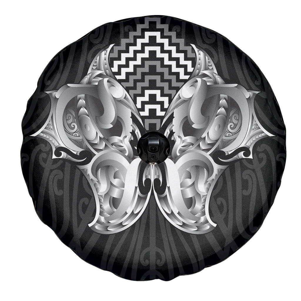 Aotearoa Kowhaiwhai Poutama Black Motif Spare Tire Cover