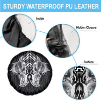 Aotearoa Kowhaiwhai Poutama Black Motif Spare Tire Cover