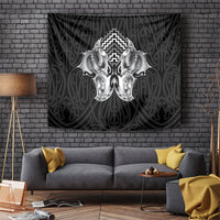 Aotearoa Kowhaiwhai Poutama Black Motif Tapestry