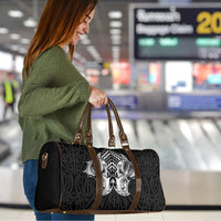 Aotearoa Kowhaiwhai Poutama Black Motif Travel Bag