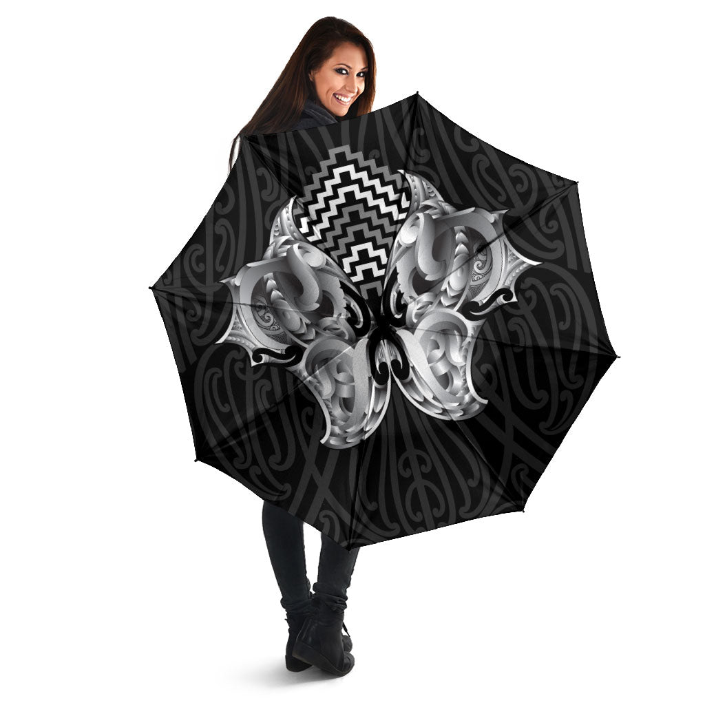Aotearoa Kowhaiwhai Poutama Black Motif Umbrella